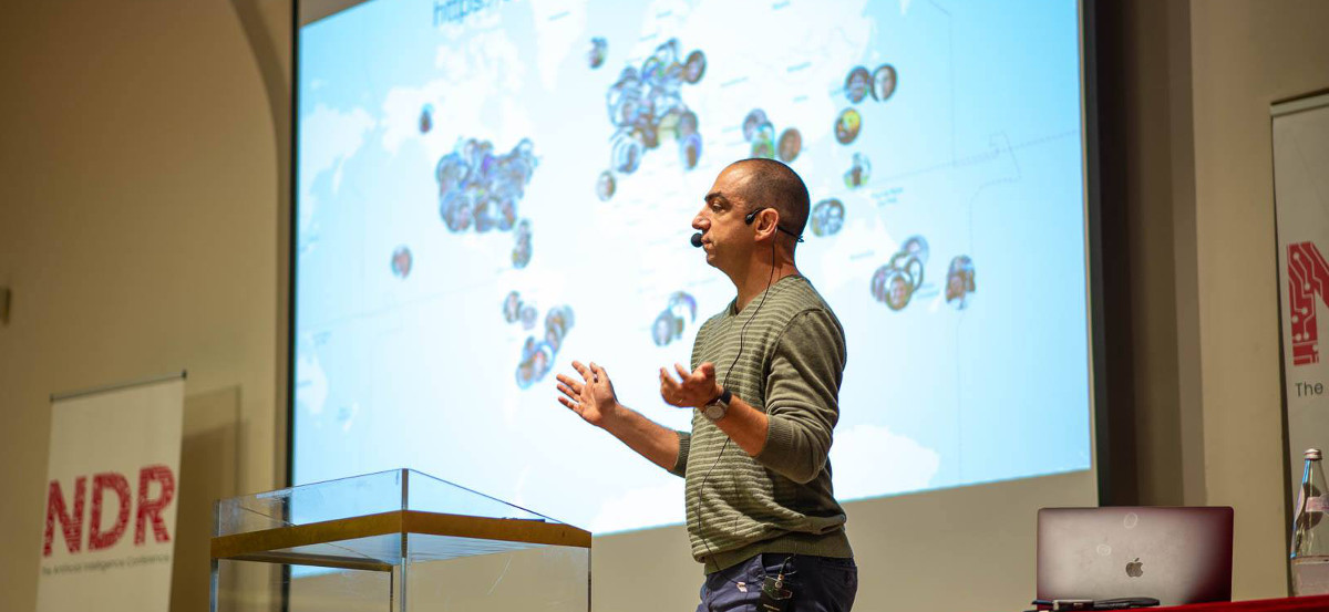 Me speaking on a stage
