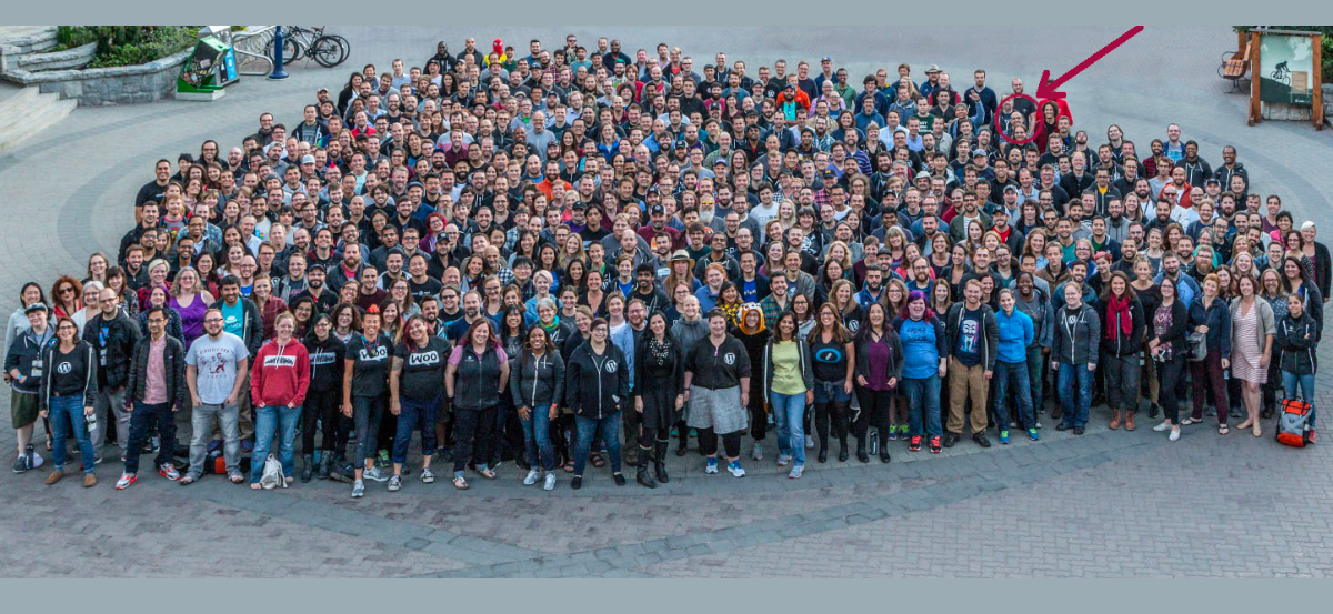 A group photo of about 600 people -- Automattic 2018 grand meetup